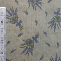 10,40 EUR/m Stoff Baumwolle - Lavendel, flieder auf hellbeige, Leinenoptik Bild 6
