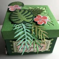 Traumhafte Geschenkbox mit Tropenflair zum Geburtstag - Geldgeschenk Bild 1