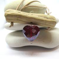 Treibholz Collier mit  Herz aus Glas Bild 5