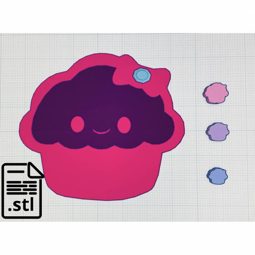 STL-Datei Shaker Muffin und passenden Shaker Bits Bild 1