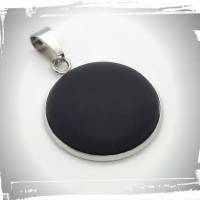 Edelstahl-Anhänger mit Polaris Cabochon in schwarz matt, 25 mm, ein Musthave für Alltag und Anlass Bild 1