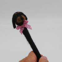 Kugelschreiber mit Dackelkopf aus Filz, Geschenkidee für Hundebesitzer ein besonderes Schreibgerät. Stift zum Schreiben Bild 6
