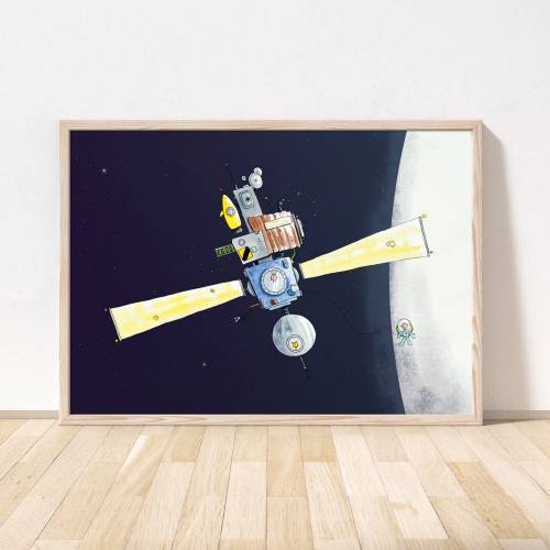 Kinderzimmer-Poster Weltall *Raumstation*