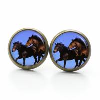 Ohrstecker Ohrhänger Clipse Pferd Pferde schwarz - verschiedene Größen - Edelstahl - Geschenkidee Just Trisha Bild 3