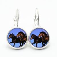 Ohrstecker Ohrhänger Clipse Pferd Pferde schwarz - verschiedene Größen - Edelstahl - Geschenkidee Just Trisha Bild 4