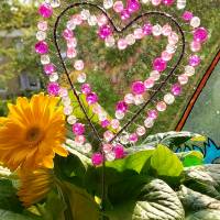 Blumenstecker Pflanzenstecker Dekoherz Rosa/Pink/Weiß Bild 1