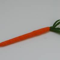 Kugelschreiber Karotte aus Filz, Geschenkidee für Vegetarier besonderes Schreibgerät. Stift zum Schreiben. Möhre gefilzt Bild 1