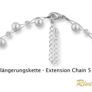 Halskette Perlen romantisch, Perlenkette creme weiß, Swarovski Strass, 925 Silber, Perlen Collier, Braut Perlen Kette Bild 6