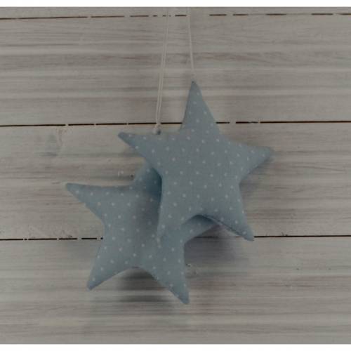 Stoff Sterne hellblau weiß Stück