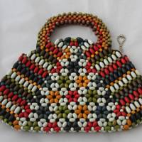 kleine Vintage Tasche mit bunten Perlen BOHO Bild 1