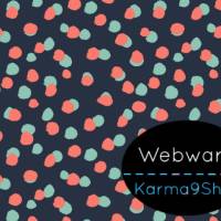 0,5m Webware Dots dunkelblau Bild 1