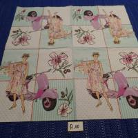 5 Servietten / Motivservietten / Frau mit Roller - pink  /  Retro - Nostalgie - Vintage Motive R 10 Bild 2