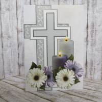 Trauerkarte Kerze und Gerbera, Beileidskarte Bild 3