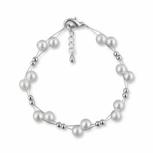 Brautarmband Perlen Armband, Silber Perlen, 925 Silber, Schmuckbeutel, Perlenschmuck, Hochzeit Armband, Brautaccessoire Bild 1