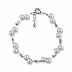 Brautarmband Perlen Armband, Silber Perlen, 925 Silber, Schmuckbeutel, Perlenschmuck, Hochzeit Armband, Brautaccessoire Bild 2