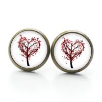 Ohrstecker Ohrhänger Clipse Valentinstag Herz Baum rot - verschiedene Größen - Edelstahl - Geschenkidee Just Trisha Bild 3