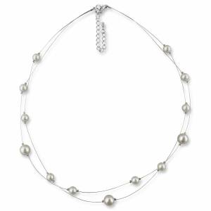 Braut Perlenkette weiß creme, 925 Silber, Schmucketui, Perlen Kette mehrreihig, Hochzeit Schmuck, Perlencollier Bild 3