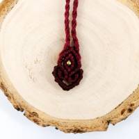 Makramee-Halskette mit Rosenquarz und Messing, Valentinstags-Geschenk Bild 7
