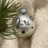 Weihnachtsbaumkugel, Christbaumkugel in weiß, personalisiert mit Geschenkverpackung Bild 1