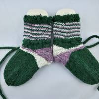 Baby Socken in Größe 14/15, handgestrickt, mit Bindeband Bild 4