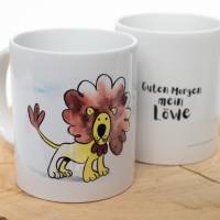 "Löwen-Tasse" Tasse mit niedlicher Tier-Illustration, Kaffeetasse Bild 1