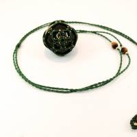 Makramee-Halskette mit Tigerauge - Kugel, Valentinstags-Geschenk Bild 6