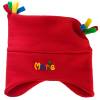 Kuschelmütze Mädchen mit Namen rot Fleece - Personalisierte Fleecemütze für Kinder - Wintermütze Kindermütze Haube Bild 1