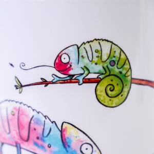 "Früchstückstasse Chamäleon" Tasse mit lustiger Tier Illustration und Spruch Bild 7