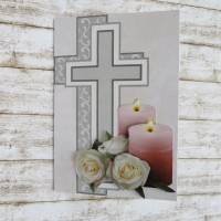 Trauerkarte, Beileidskarte, Kerzen und Rosen Bild 1