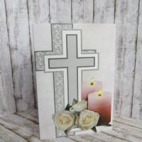 Trauerkarte, Beileidskarte, Kerzen und Rosen Bild 2