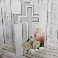 Trauerkarte, Beileidskarte, Kerzen und Rosen Bild 4