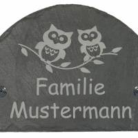 Türschild personalisiert Namen Namensschild Familie Haustürschild Schiefer Klingelschild ca. 20x15cm Mod. Schuppe Bild 3