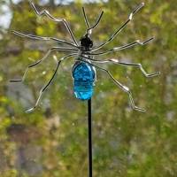 Deko Blumenstecker Gartenstecker Spinne Blau Bild 1