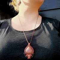 Makramee Sonnenstein-Schmuckset aus Halskette und Ohrringen Bild 8