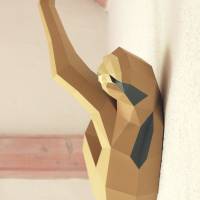 Faultier DIY Skulptur aus Papier, Bausatz Wandskulptur, Polygonale Papierkunst, Gelassenheit und Ruhe, meditative Beschä Bild 3