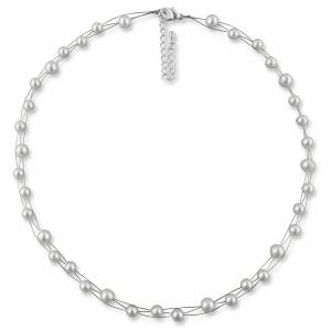 Perlenkette romantisch, 925 Silber, Perlen creme weiß, Halskette mit Perlen, Hochzeit Schmuck, Perlen Kette, Collier Bild 1