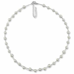 Perlenkette romantisch, 925 Silber, Perlen creme weiß, Halskette mit Perlen, Hochzeit Schmuck, Perlen Kette, Collier Bild 2