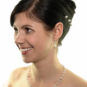 Perlenkette romantisch, 925 Silber, Perlen creme weiß, Halskette mit Perlen, Hochzeit Schmuck, Perlen Kette, Collier Bild 3