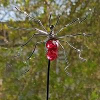 Deko Blumenstecker Gartenstecker Spinne Rot Bild 1