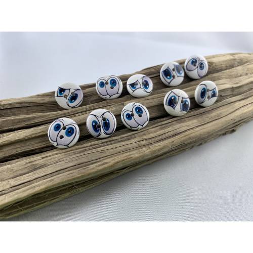 10 Holzknöpfe * lustige Augen * Augen * Eyes * Holz * 15mm * Scrapbooking * Motivknöpfe * Kinderknöpfe