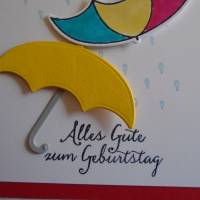 Glückwunschkarte Geburtstagskarte  Regenschirm Regen Geburtstag  Grußkarte Frau Mann Bild 3
