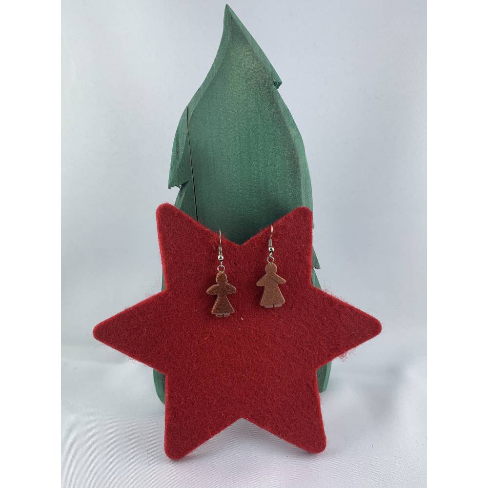 Lebkuchen-Ohrringe * Lebkuchenmännchen-Ohrringe * Weihnachtsohrringe * Adventskalenderfüllung * Lebkuchenmädchen * Hänge Bild 1
