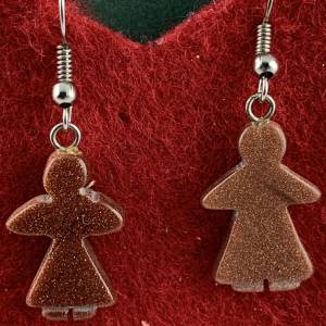 Lebkuchen-Ohrringe * Lebkuchenmännchen-Ohrringe * Weihnachtsohrringe * Adventskalenderfüllung * Lebkuchenmädchen * Hänge Bild 3