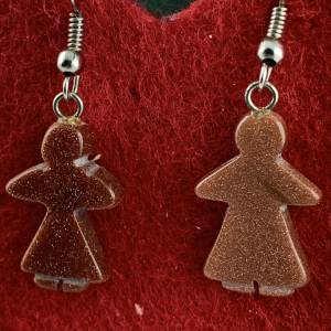 Lebkuchen-Ohrringe * Lebkuchenmännchen-Ohrringe * Weihnachtsohrringe * Adventskalenderfüllung * Lebkuchenmädchen * Hänge Bild 4