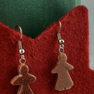 Lebkuchen-Ohrringe * Lebkuchenmännchen-Ohrringe * Weihnachtsohrringe * Adventskalenderfüllung * Lebkuchenmädchen * Hänge Bild 5