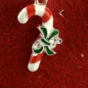 rot-weiße Zuckerstangen-Ohrringe * Weihnachtsohrringe * Adventskalenderfüllung * Hängeohrringe * Zuckerstange * Winteroh Bild 4