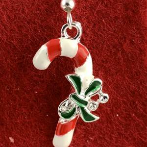 rot-weiße Zuckerstangen-Ohrringe * Weihnachtsohrringe * Adventskalenderfüllung * Hängeohrringe * Zuckerstange * Winteroh Bild 5