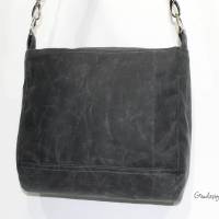 Handtasche „Alexia" aus Oilskin, grau Bild 3
