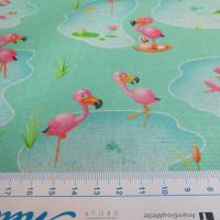 Laminierte Baumwolle Wachstuch Flamingo in Love ( 1m/14,-€) Bild 3