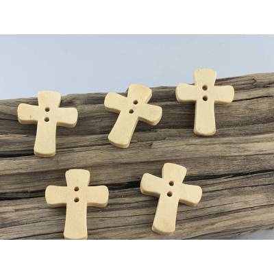 10 kleine Naturknöpfe * Kreuzknöpfe * Kreuz * Holzkreuz * Holz * Knopf * Scrapbooking * Motivknöpfe